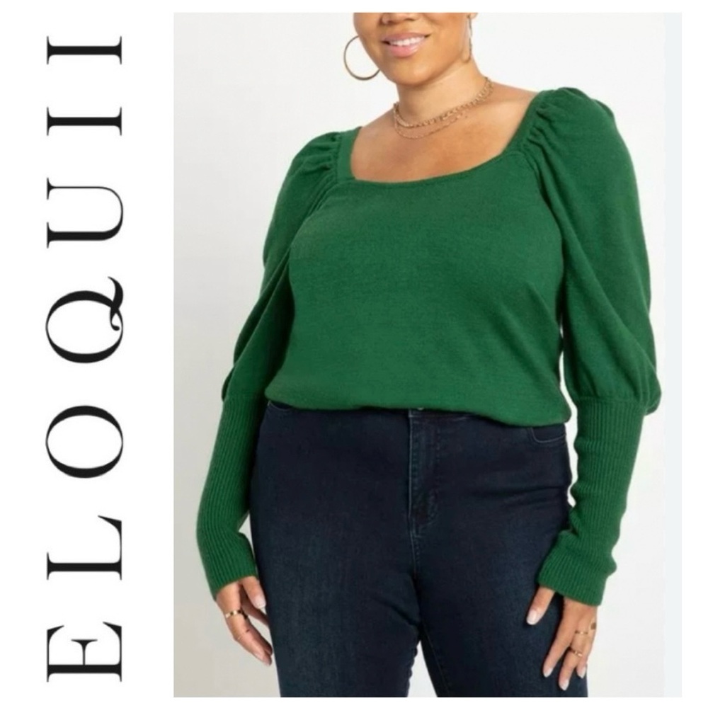 ELOQUII Women's Green Sweater
